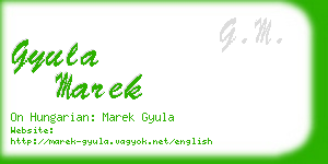 gyula marek business card